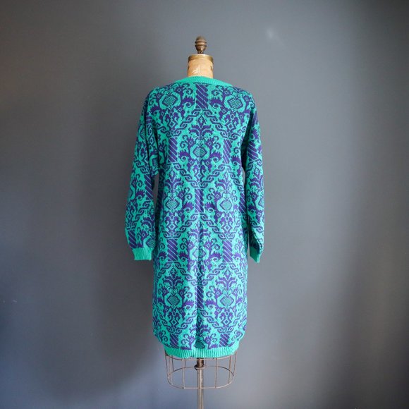 Purple and Green Acrylic Sweater Dress by DAKOTA - Picture 5 of 10